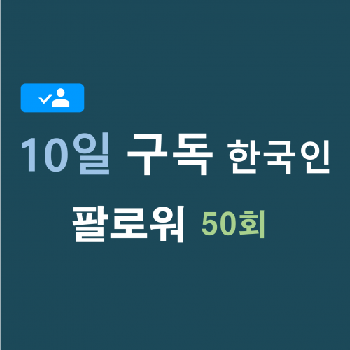 인스타 한국인 팔로워 500명 구독 (10일)