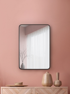 아쏘 블랙 직사각 거울 ( 550 x 800 mm )