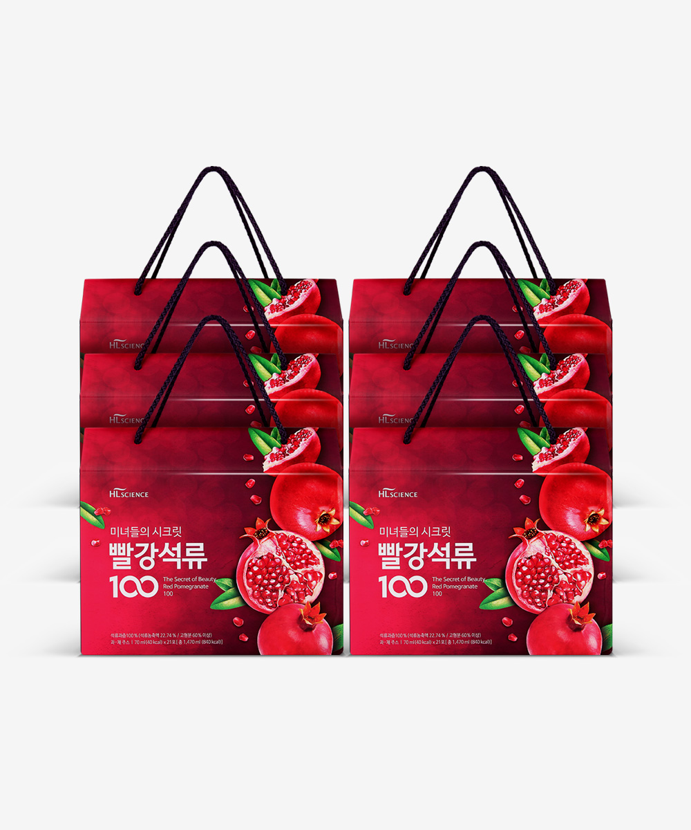 미녀들의 시크릿 빨강석류100 6박스 (126포) + 쇼핑백 증정