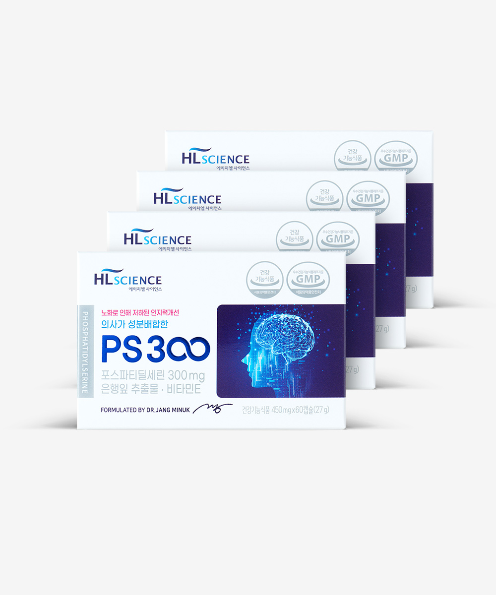 의사가 성분배합한 PS300 60캡슐x4박스 (4개월) + 쇼핑백 증정