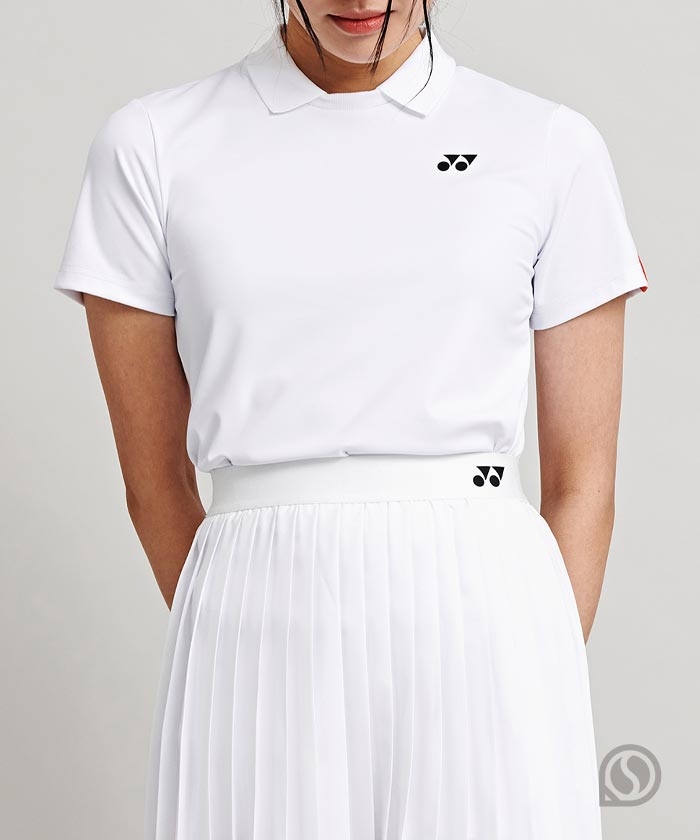 (우먼스) 요넥스 티셔츠 245TS004F 카라 (화이트)  2024 테니스 컬렉션